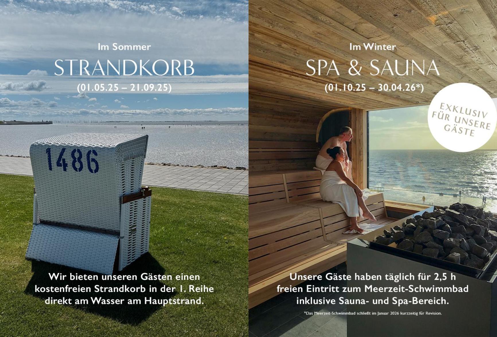 Seaside Rooms - Design-Apartment Mit Balkon & Parkplatz - Inklusive Strandkorb Direkt Am Wasser Und Spa & Sauna Saisonal Büsum Esterno foto